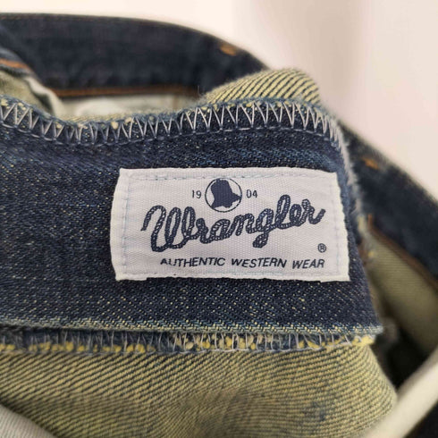 ラングラー Wrangler ロゴ 革パッチ 4ポケット ジップフライ ストレート デニム パンツ メンズ 32