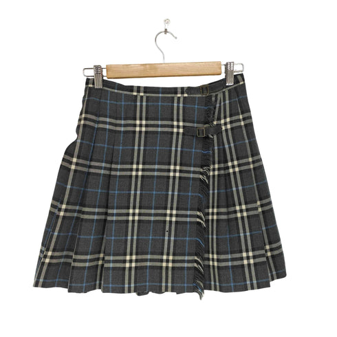 バーバリーブルーレーベル BURBERRY BLUE LABEL チェック柄ミニ巻きスカート レディース 38
