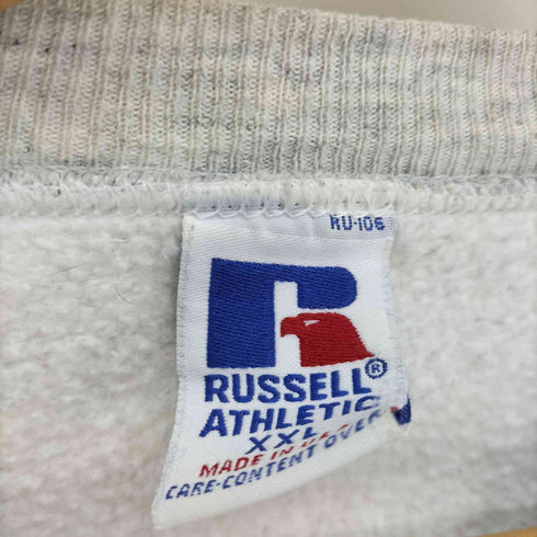 ラッセルアスレチック RUSSELL ATHLETIC 90S USA製 Vガゼット ロゴ 刺繍 裏起毛 スウェット トレーナー メンズ import:XXL