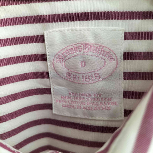 ブルックスブラザーズ BROOKS BROTHERS 1818刺繍 ストライプ オックスフォードシャツ レディース
