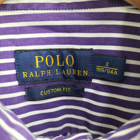 ポロラルフローレン POLO RALPH LAUREN CUSTOM FIT ポニー刺繍 ストライプ L/S シャツ レディース 2