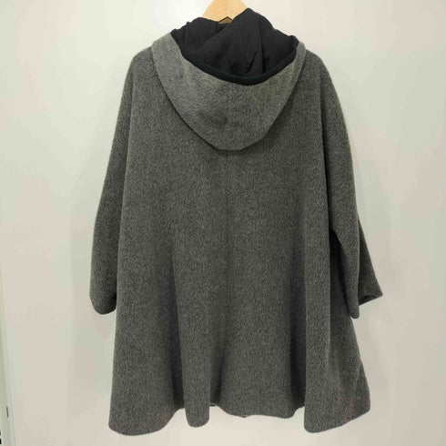 ランバンオンブルー LANVIN en Bleu ビジューボタン アルパカ フーデッドコート レディース JPN:38