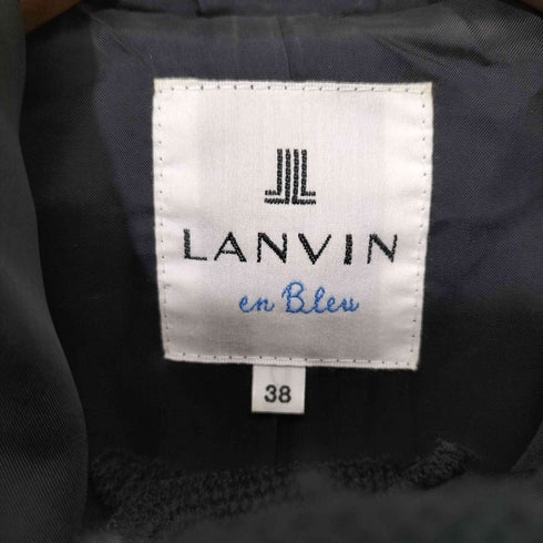 ランバンオンブルー LANVIN en Bleu ビジューボタン アルパカ フーデッドコート レディース JPN:38