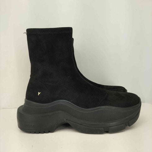 イエロー YELLO SINGLE SNEAKER SHORT BOOTS シングルスニーカー プラットフォームソール ソックブーツ レディース L