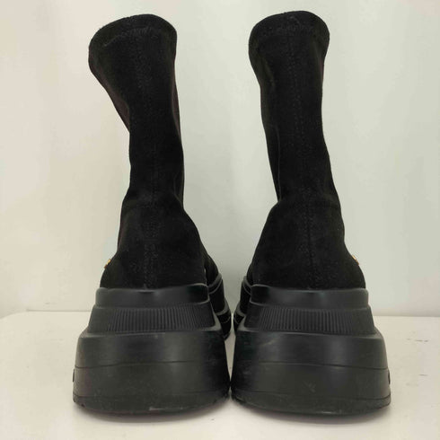 イエロー YELLO SINGLE SNEAKER SHORT BOOTS シングルスニーカー プラットフォームソール ソックブーツ レディース L