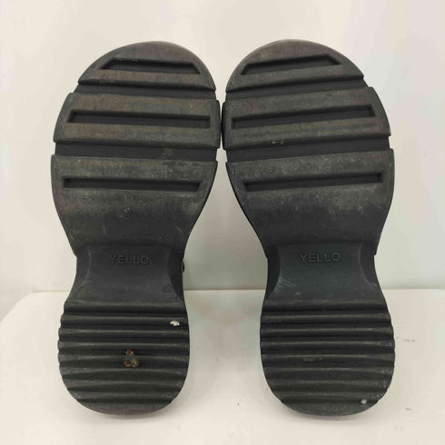 イエロー YELLO SINGLE SNEAKER SHORT BOOTS シングルスニーカー プラットフォームソール ソックブーツ レディース L