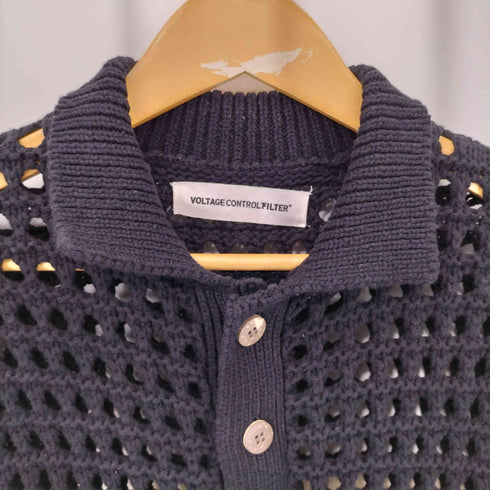 VOLTAGE CONTROL FILTER MESH BORDER TIGHT KNIT POLO メッシュボーダー タイト コットンニットポロシャツ domestic レディース F
