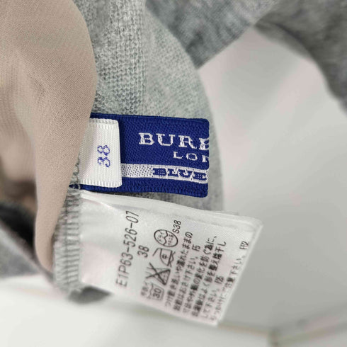 バーバリーブルーレーベル BURBERRY BLUE LABEL 丸襟 レース切替 ロゴ刺繍 ブラウス レディース 38