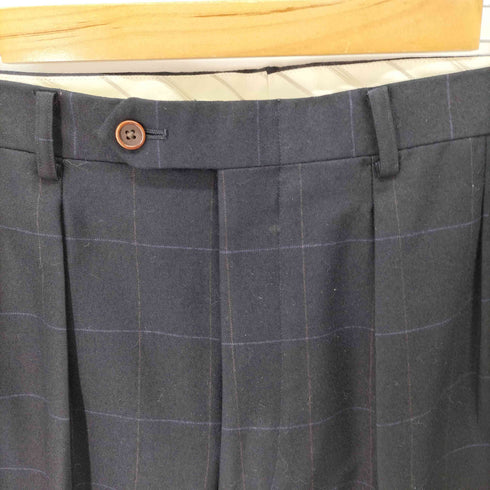 アランフラッサー alan flusser チェック柄 ウールジャケット&2タックスラックスパンツ セットアップ メンズ