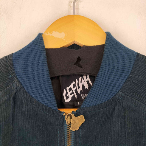 レフラー Leflah ロゴビック刺繍 コーデュロイジップアップ スタジャン メンズ L
