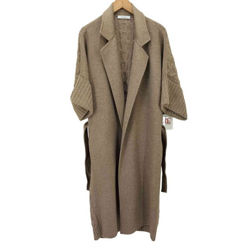 マックスマーラ MAX MARA 白タグ カシミヤ混 ニット切り替え ボタンレス コート レディース