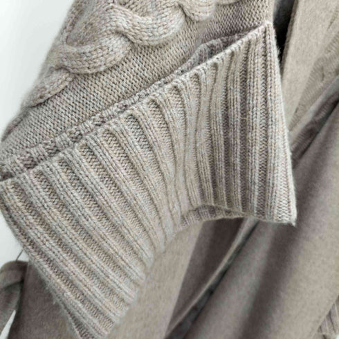 マックスマーラ MAX MARA 白タグ カシミヤ混 ニット切り替え ボタンレス コート レディース