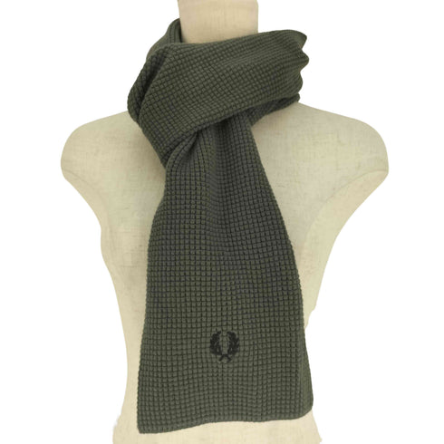 フレッドペリー FRED PERRY 24AW WAFFLE KNIT SCARF ワッフル ニット スカーフ メンズ