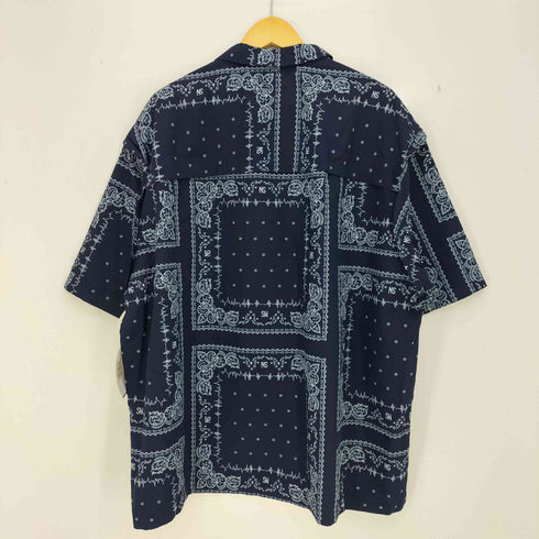 ジーユー GU 総柄 5分袖 オープンカラーシャツ メンズ 3XL