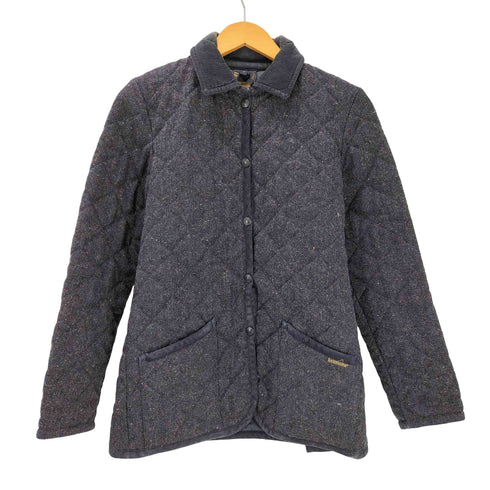 ラベンハム LAVENHAM 英国製 襟コーデュロイ メランジ ウール キルティング ジャケット カバーオール レディース UK:8