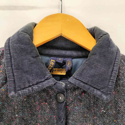 ラベンハム LAVENHAM 英国製 襟コーデュロイ メランジ ウール キルティング ジャケット カバーオール レディース UK:8
