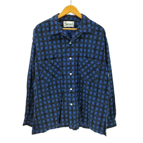 ジャーナルスタンダードホームステッド JOURNAL STANDARD J.S HOMESTEAD 24SS Stead BLUR CHECK OPEN SHIRT チェック オープン シャツ メンズ JPN:L