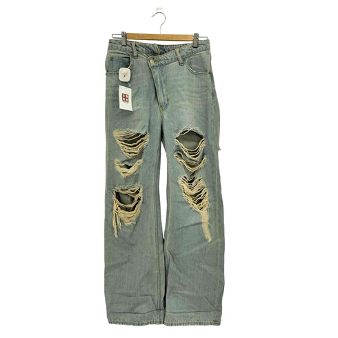 エックスガール X-girl DISTRESSED DENIM PANTS ダメージデニムパンツ レディース M
