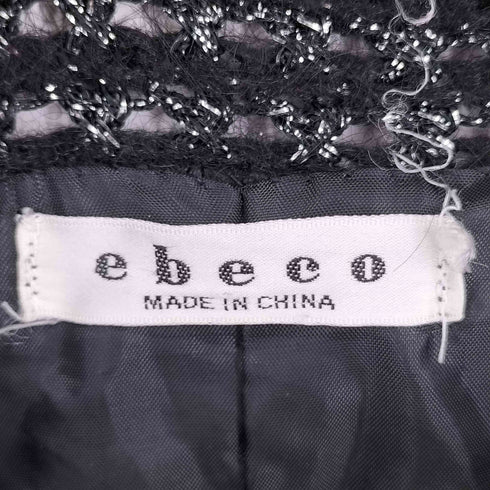 ebeco ボタニカル刺繍 クルーネックカーディガン レディース