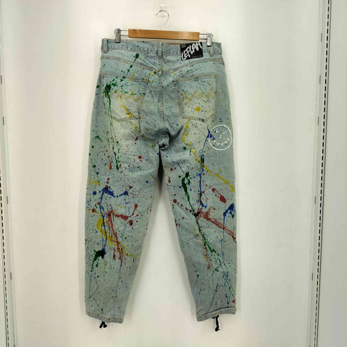 レフラー Leflah Paint Easy Baggy Jean ペイント加工 イージーバギーデニム メンズ L