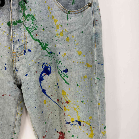 レフラー Leflah Paint Easy Baggy Jean ペイント加工 イージーバギーデニム メンズ L