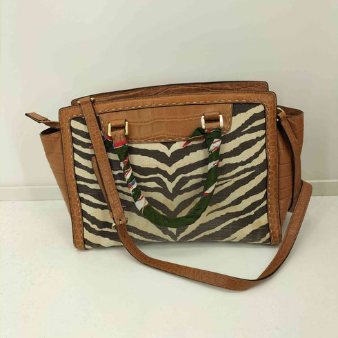 マイケルコース Michael Kors ゼブラ柄 クロコ型押し 2way デザインハンドバッグ レディース