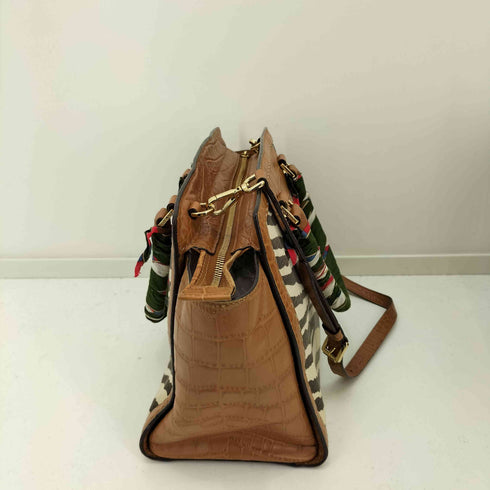 マイケルコース Michael Kors ゼブラ柄 クロコ型押し 2way デザインハンドバッグ レディース