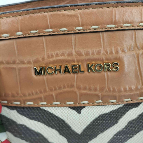 マイケルコース Michael Kors ゼブラ柄 クロコ型押し 2way デザインハンドバッグ レディース