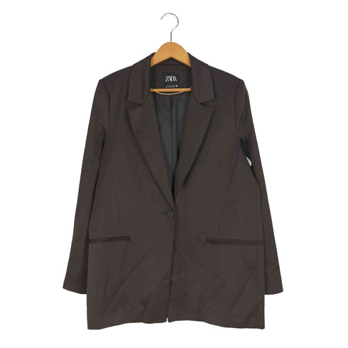 ザラ ZARA サテン テーラードジャケット レディース import:M
