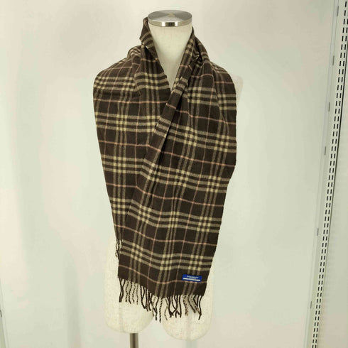 バーバリーブルーレーベル BURBERRY BLUE LABEL ノバチェック フリンジ ストール マフラー レディース