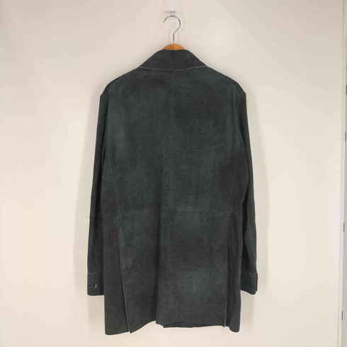 ハイストリート HIGH STREET シープレザー 裏地ストライプ スエード ステンカラーコート メンズ