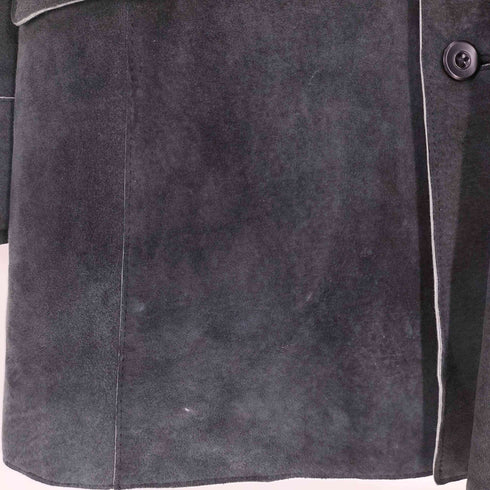 ハイストリート HIGH STREET シープレザー 裏地ストライプ スエード ステンカラーコート メンズ