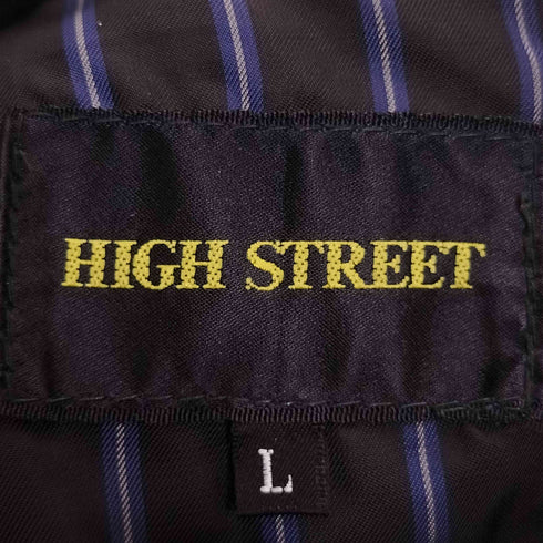 ハイストリート HIGH STREET シープレザー 裏地ストライプ スエード ステンカラーコート メンズ