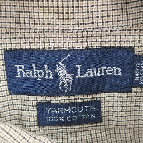 ラルフローレン RALPH LAUREN YARMOUTH スモールポニー刺繍 L/S チェックBDシャツ メンズ 17 1/2