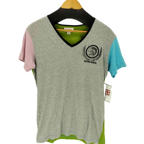 ディーゼル DIESEL 配色デザインvネックTシャツ メンズ import:M