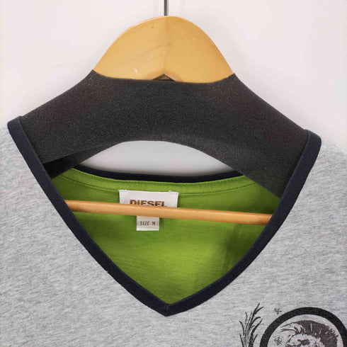 ディーゼル DIESEL 配色デザインvネックTシャツ メンズ import:M