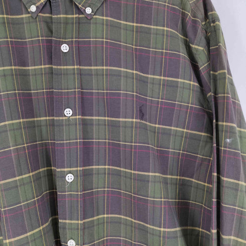 ラルフローレン RALPH LAUREN CLASSIC FIT ポニー刺繍チェック柄 L/S BDシャツ メンズ XL