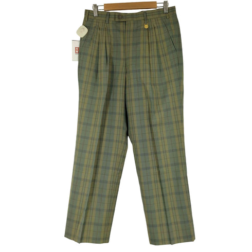 アクアスキュータム AQUASCUTUM チェック ウールストレートスラックス メンズ
