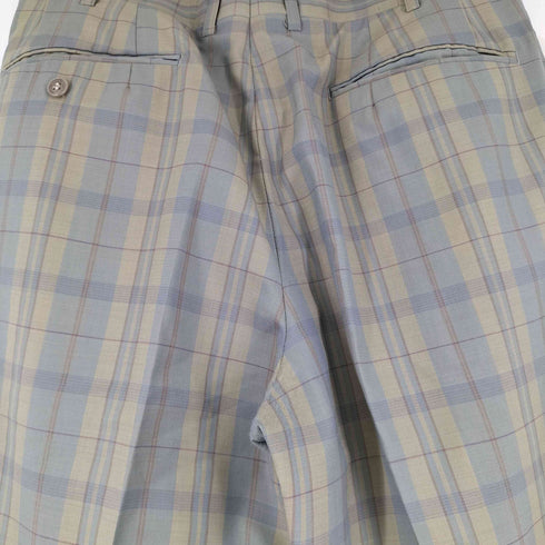 アクアスキュータム AQUASCUTUM チェック ウールストレートスラックス メンズ
