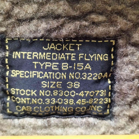 キャブクロージング cab clothing B-15A フライトジャケット メンズ  38