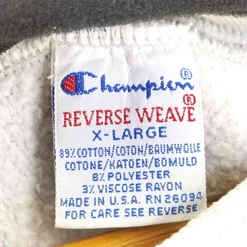 チャンピオン Champion 90S USA製 刺繍タグ 2段プリント REVERSE WEAVE スウェット メンズ import:XL