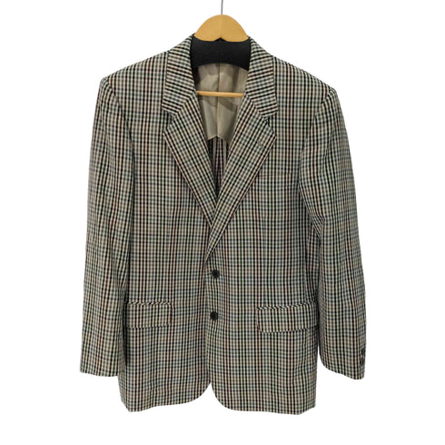 ダックス DAKS チェック柄 シルク混 テーラードジャケット メンズ