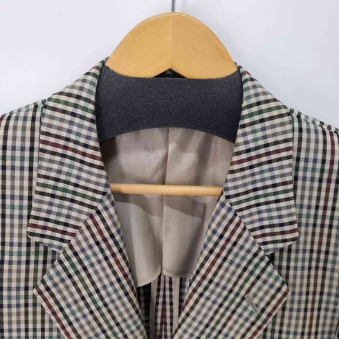ダックス DAKS チェック柄 シルク混 テーラードジャケット メンズ