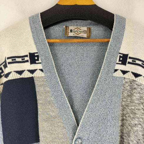 SOUTH COAST 総柄ニットカーディガン メンズ