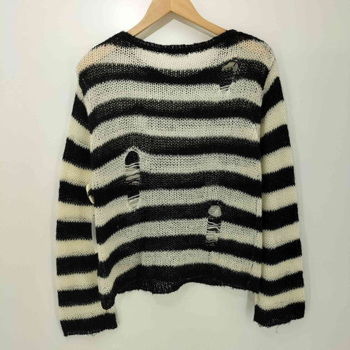 ラグアジェム LAGUA GEM DAMAGE BORDER KNIT ダメージ ボーダー ニット レディース FREE