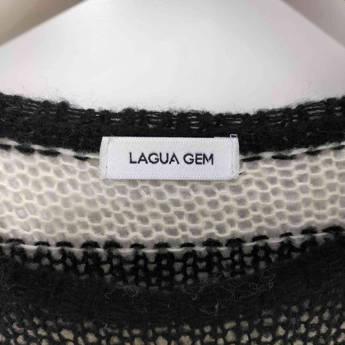 ラグアジェム LAGUA GEM DAMAGE BORDER KNIT ダメージ ボーダー ニット レディース FREE