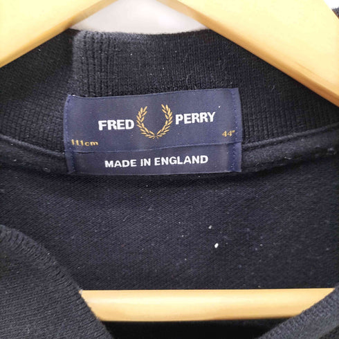 フレッドペリー FRED PERRY 英国製 ロゴ 刺繍 リブ ライン ポロ シャツ メンズ EUR:44
