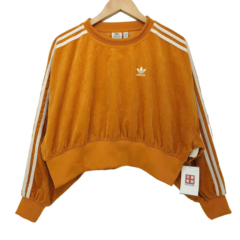 アディダス adidas ADICOLOR CLASSIC SCORED VELOR OVERSIZED SWEATSHIRT FOCUS ORANGE レディース import:S