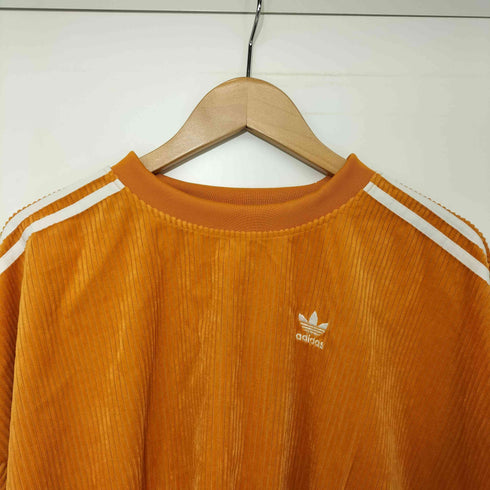 アディダス adidas ADICOLOR CLASSIC SCORED VELOR OVERSIZED SWEATSHIRT FOCUS ORANGE レディース import:S