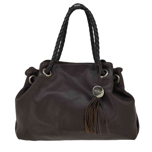 フルラ FURLA CARMEN カルメン レザー フリンジ 巾着 トート バッグ レディース